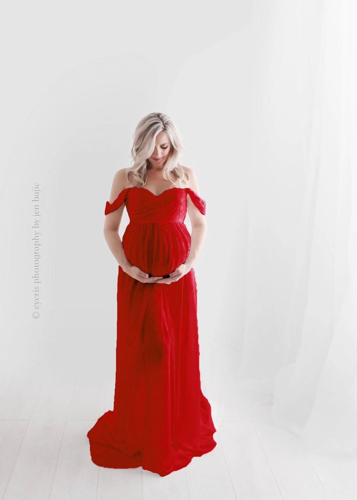 Maternity Photo Dress Front  Mopping Foor Long Skirt Dress - melvincucci
