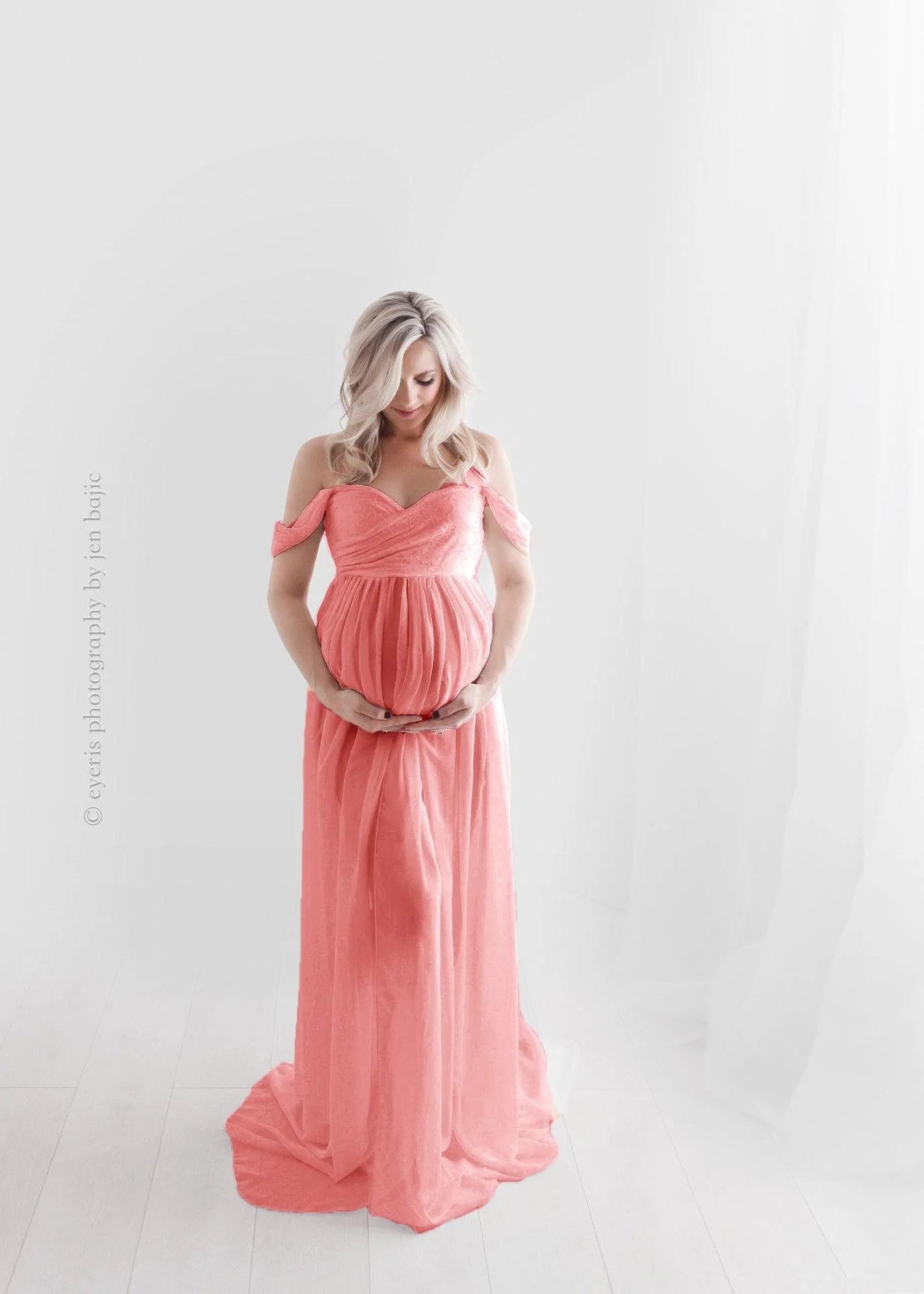 Maternity Photo Dress Front  Mopping Foor Long Skirt Dress - melvincucci