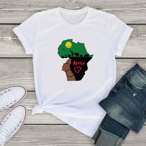 Melanin African Map T shirt African Girl - melvincucci