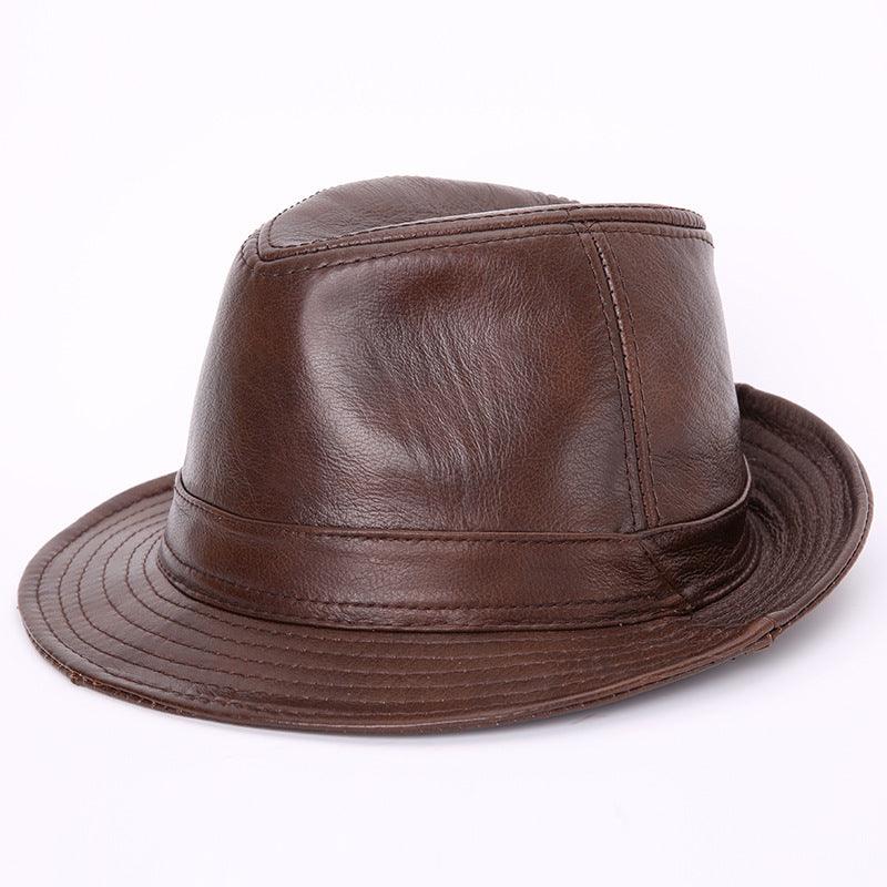 Men And Women Leather Tycoon Jazz Hat - melvincucci