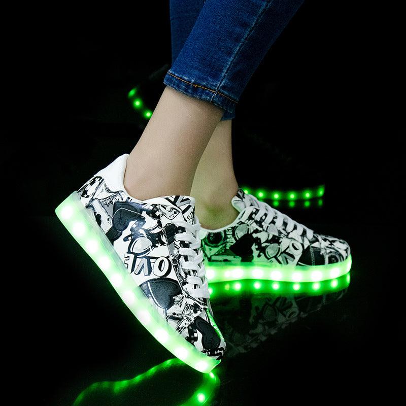Men and women light shoes couple fluorescent shoes - melvincucci