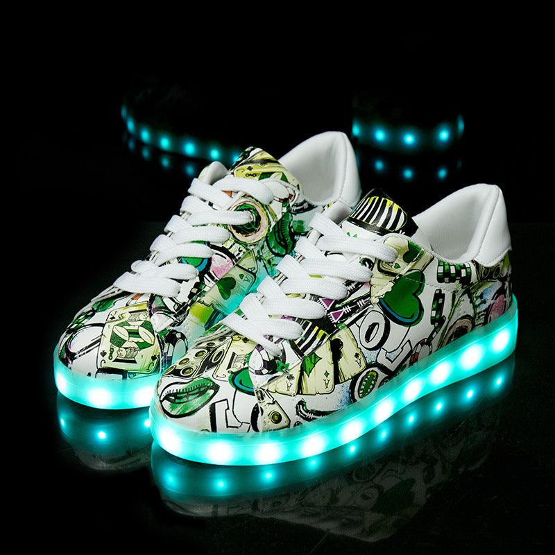 Men and women light shoes couple fluorescent shoes - melvincucci