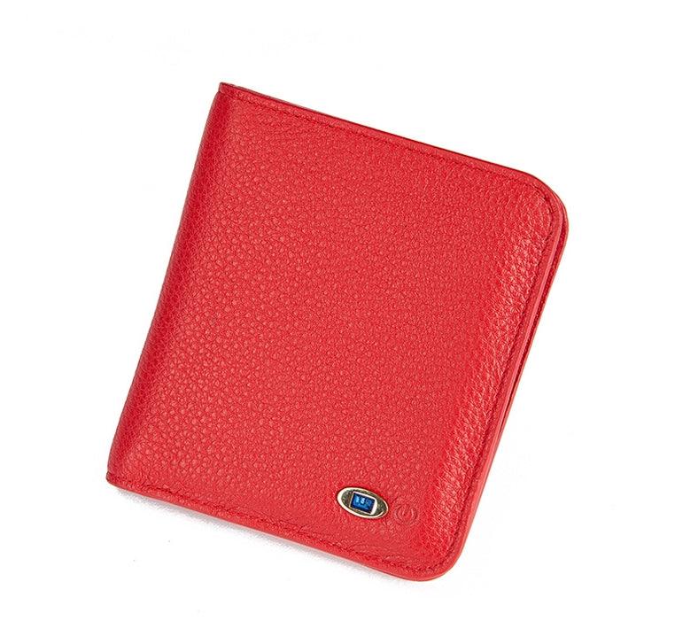 Men and Women's wallet real leather short money baotou intelligent bluetooth anti-theft anti-theft Korean fashion wallet. - melvincucci