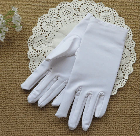Men and women spandex sunscreen gloves thin summer black white etiquette gloves spring and autumn spandex elastic gloves - melvincucci
