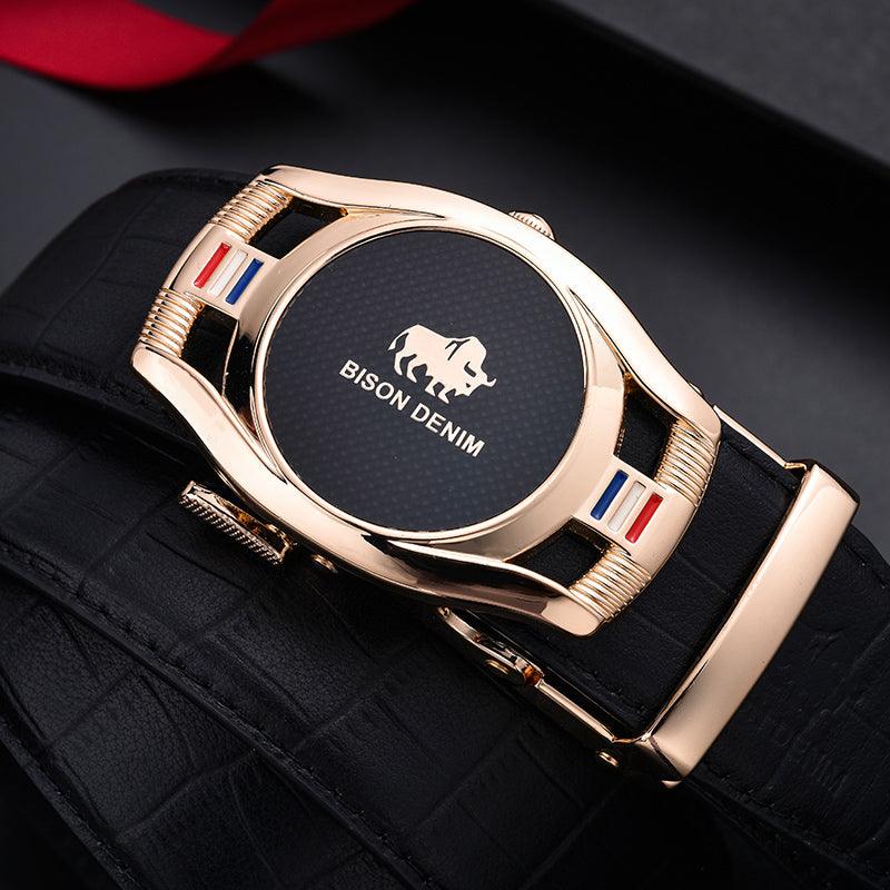 Men Belt Automatic Buckle Genuine Leather Bel - melvincucci
