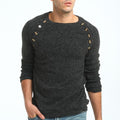 Men Button Splicing Sweater - melvincucci