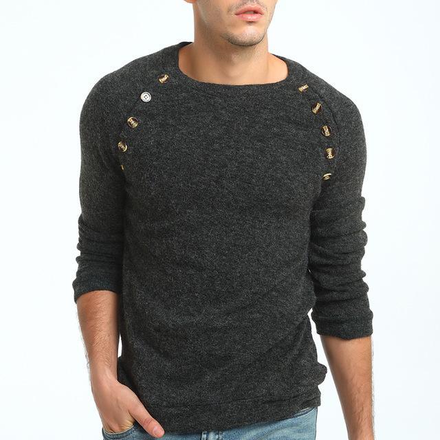Men Button Splicing Sweater - melvincucci