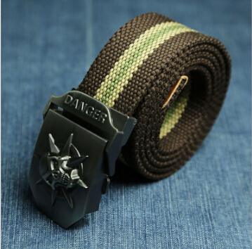 Men Canvas Skull Metal Belt - melvincucci