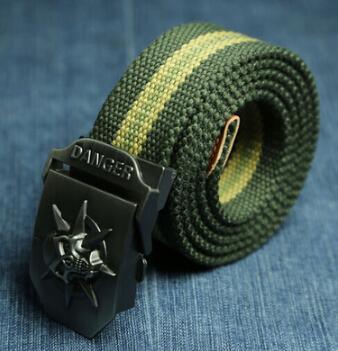 Men Canvas Skull Metal Belt - melvincucci