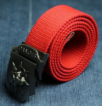 Men Canvas Skull Metal Belt - melvincucci