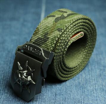 Men Canvas Skull Metal Belt - melvincucci