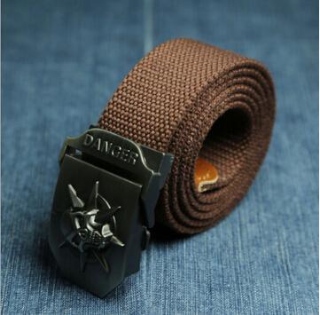 Men Canvas Skull Metal Belt - melvincucci