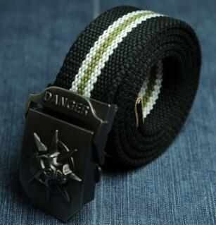 Men Canvas Skull Metal Belt - melvincucci