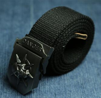 Men Canvas Skull Metal Belt - melvincucci