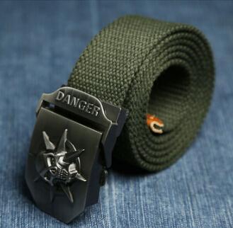 Men Canvas Skull Metal Belt - melvincucci