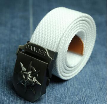 Men Canvas Skull Metal Belt - melvincucci