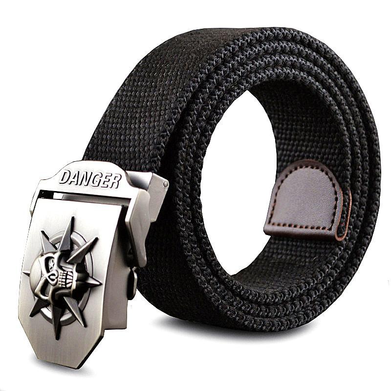 Men Canvas Skull Metal Belt - melvincucci