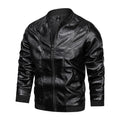 Men Casual Leather Jacket Zipper Leather - melvincucci