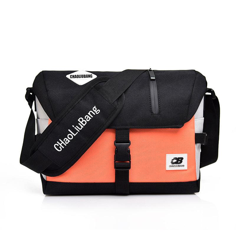 Men Contrasting Color Flap Crossbody Shoulder Bag - melvincucci