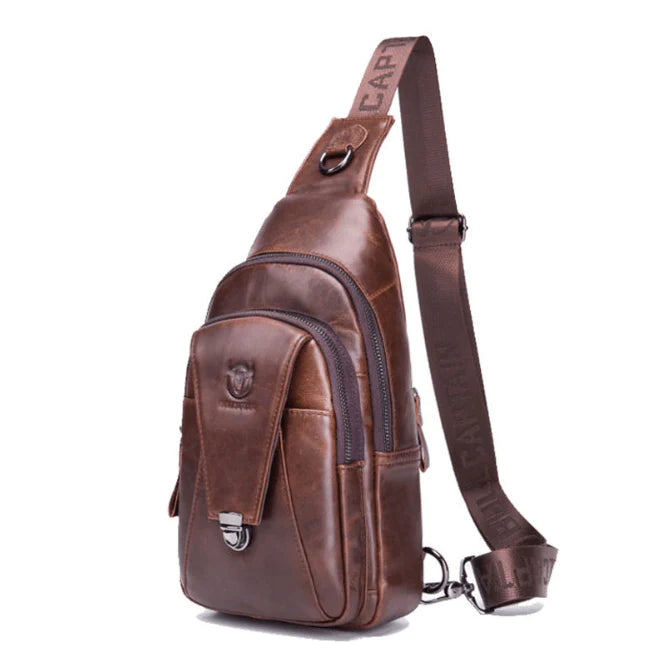 Men Genuine Leather Crossbody Bag - melvincucci