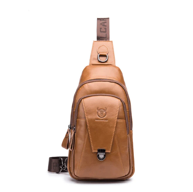 Men Genuine Leather Crossbody Bag - melvincucci