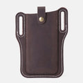 Men Genuine Leather Vintage 6.3 inch Phone Bag Waist Bag Pouch Leather Belt Bag Purse - melvincucci
