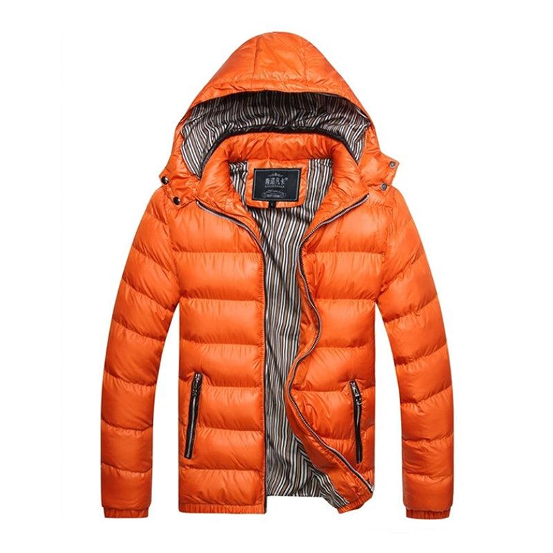 Men Jacket Hooded Casual Coat Men Slim Solid Clothing Fashion Outerwear Male Coats - melvincucci