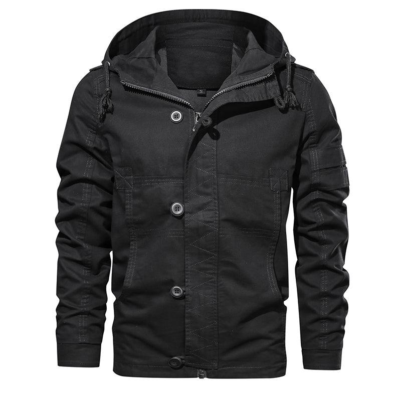 Men Jacket Hooded Solid Men Coats Zipper And Single Breasted Windbreak - melvincucci