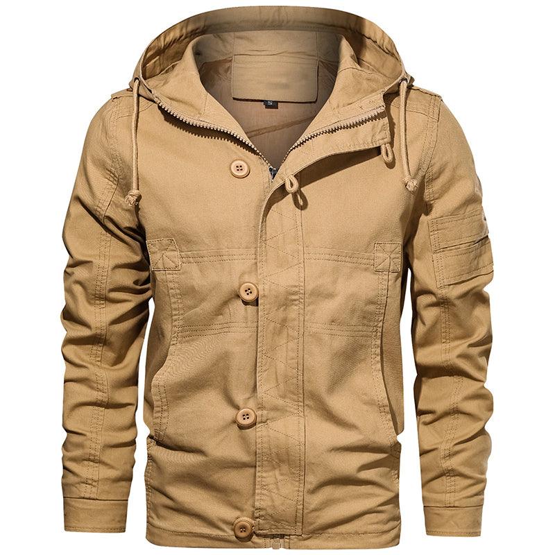 Men Jacket Hooded Solid Men Coats Zipper And Single Breasted Windbreak - melvincucci