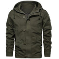 Men Jacket Hooded Solid Men Coats Zipper And Single Breasted Windbreak - melvincucci