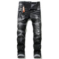 men jeans famous D2 Men slim jeans pants mens denim trousers zipper blue hole Pencil Pants - melvincucci