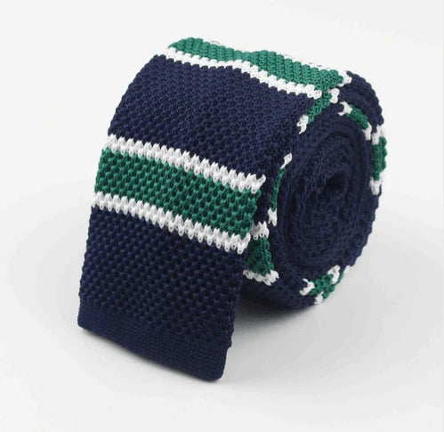 Men Knitted Knit Leisure Striped Ties Fashion Skinny Narrow Slim Neck Ties For Men Skinny Woven Designer Cravat - melvincucci