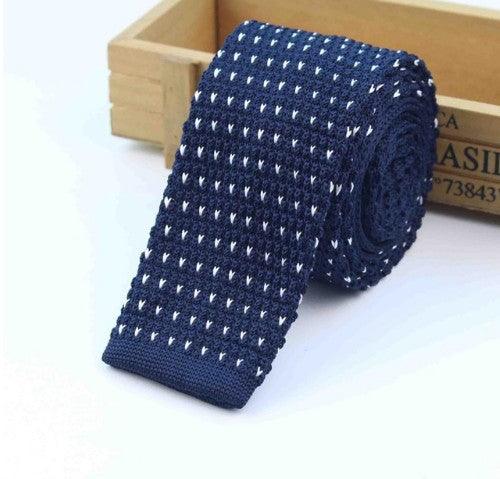 Men Knitted Knit Leisure Striped Ties Fashion Skinny Narrow Slim Neck Ties For Men Skinny Woven Designer Cravat - melvincucci
