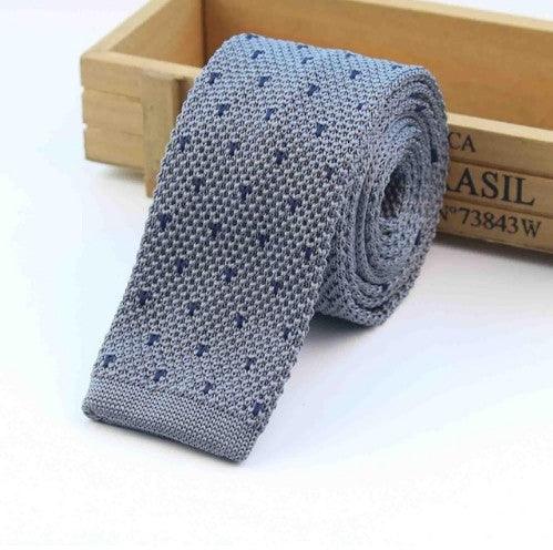 Men Knitted Knit Leisure Striped Ties Fashion Skinny Narrow Slim Neck Ties For Men Skinny Woven Designer Cravat - melvincucci