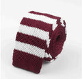 Men Knitted Knit Leisure Striped Ties Fashion Skinny Narrow Slim Neck Ties For Men Skinny Woven Designer Cravat - melvincucci