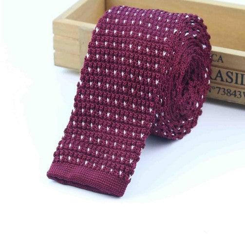 Men Knitted Knit Leisure Striped Ties Fashion Skinny Narrow Slim Neck Ties For Men Skinny Woven Designer Cravat - melvincucci