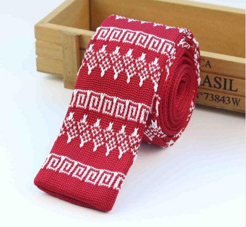 Men Knitted Knit Leisure Striped Ties Fashion Skinny Narrow Slim Neck Ties For Men Skinny Woven Designer Cravat - melvincucci