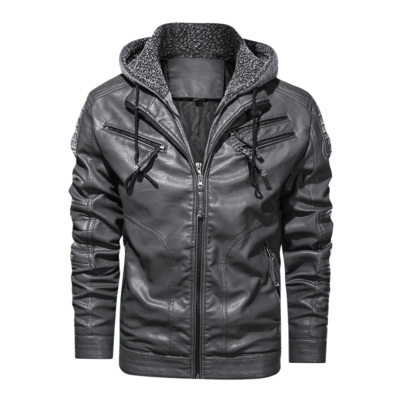 Men Leather Jacket Motor And Biker Hooded Men Leather Jackets - melvincucci