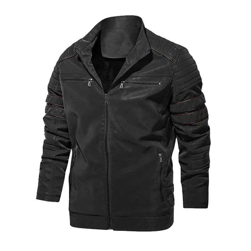 Men Leather Jacket Motorcycle PU Men Jackets - melvincucci