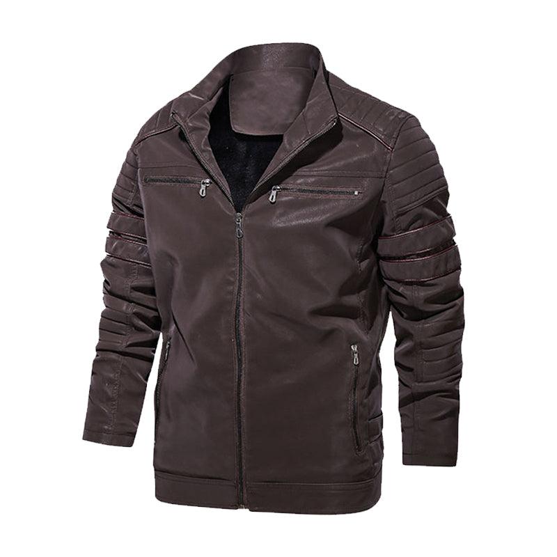Men Leather Jacket Motorcycle PU Men Jackets - melvincucci
