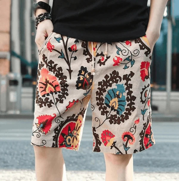 Men Linen Beach Shorts - melvincucci