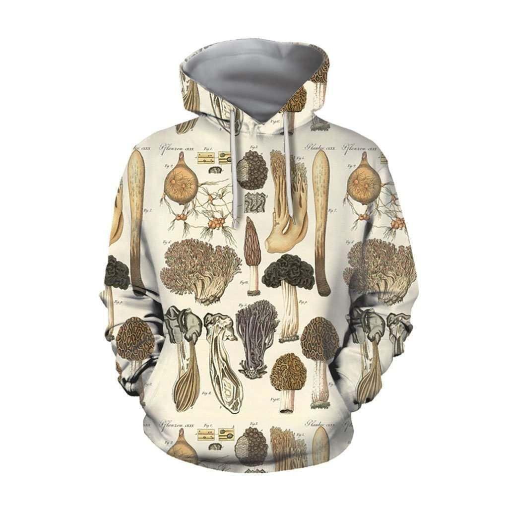 Men Mushroom Head Printed Loose Hooded Sweatshirt - melvincucci