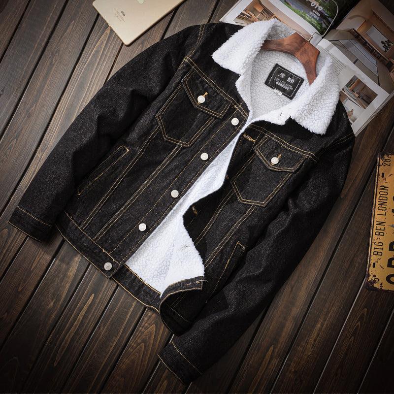 Men Plus Velvet Thick Casual Denim Jacket - melvincucci