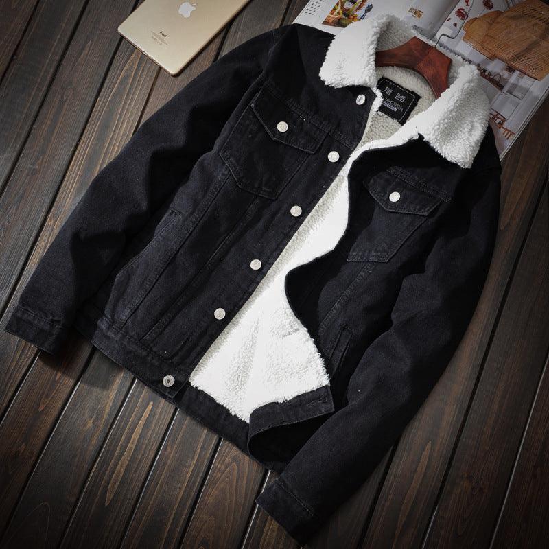 Men Plus Velvet Thick Casual Denim Jacket - melvincucci