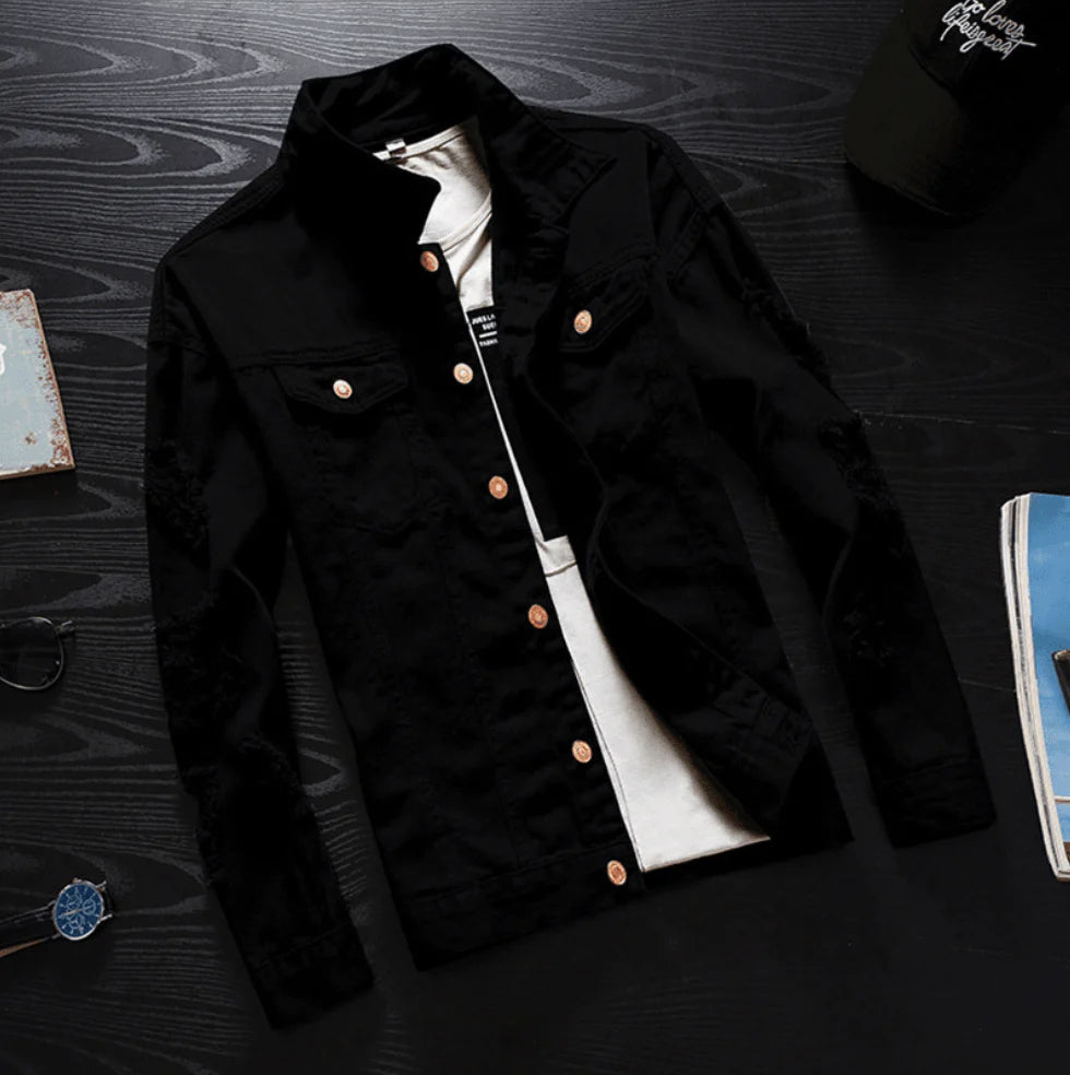 Men Ripped Jeans Jacket - melvincucci