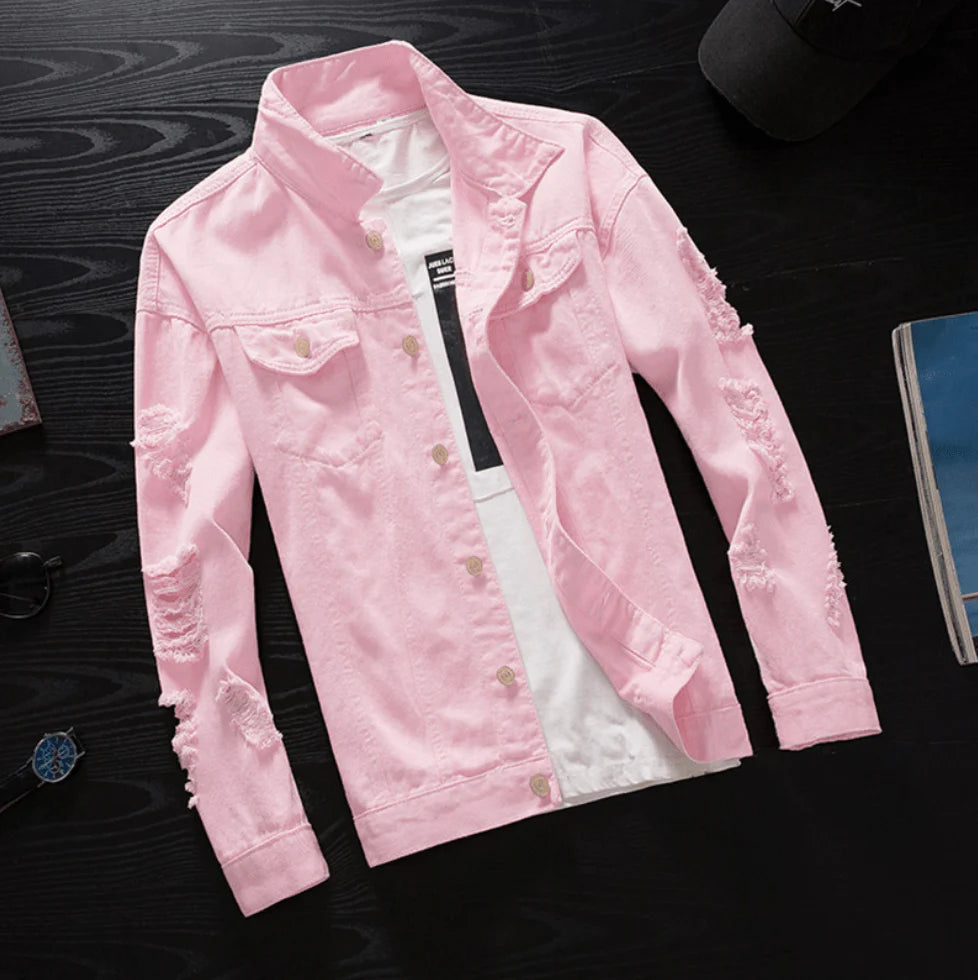 Men Ripped Jeans Jacket - melvincucci
