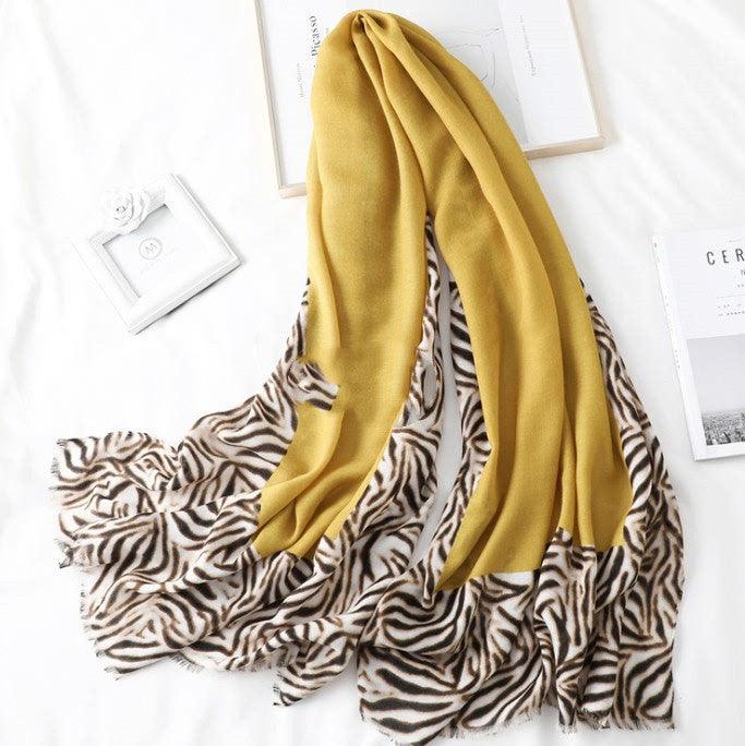 Men's And Women's Cotton Scarf Casual Leopard Print Long Gauze Scarf - melvincucci
