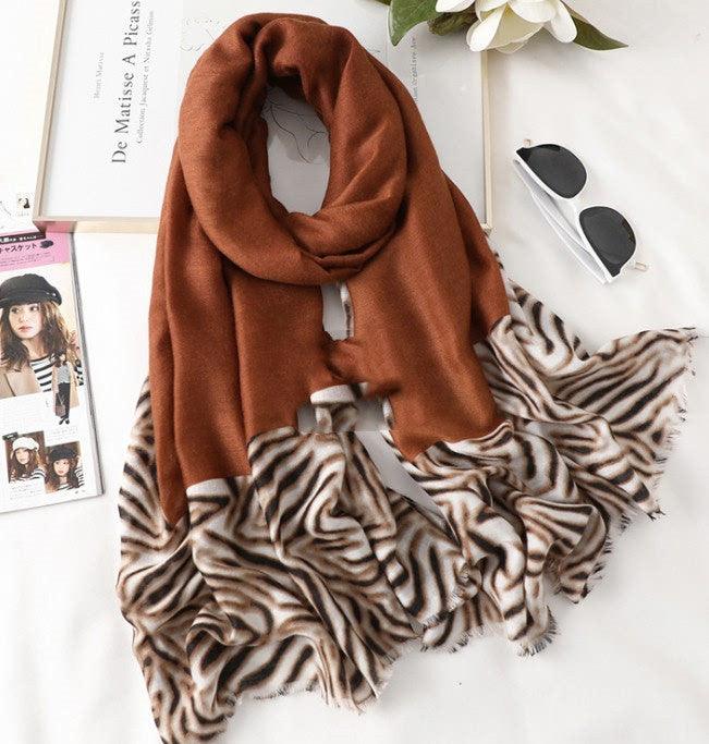 Men's And Women's Cotton Scarf Casual Leopard Print Long Gauze Scarf - melvincucci