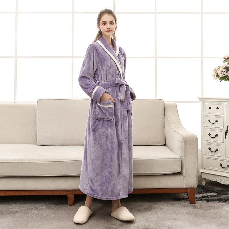 Men's And Women's Mosaic Inlaid Flannel Bathrobes - melvincucci