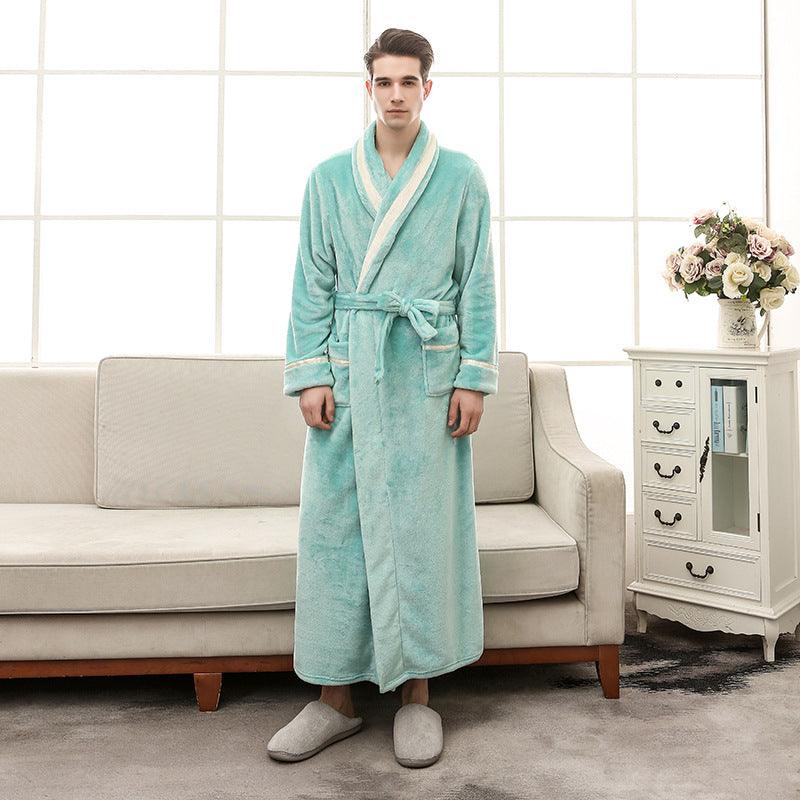 Men's And Women's Mosaic Inlaid Flannel Bathrobes - melvincucci